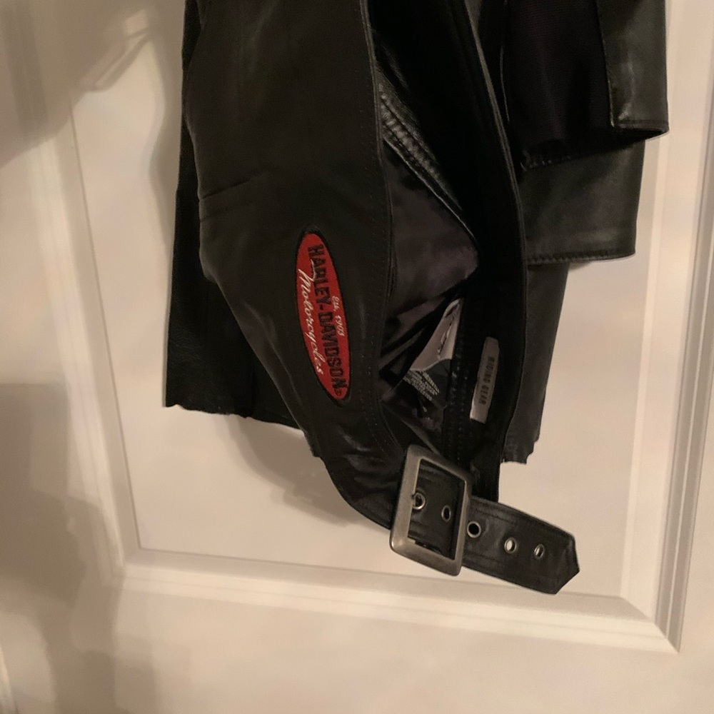Black Genuine Leather Harley Davidson Chaps
